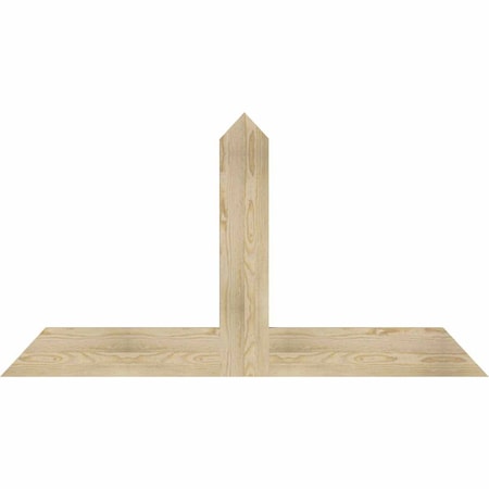 Ekena Millwork Portland Rough Sawn Timber Gable Bracket, Douglas Fir, 60"W x 32"H x 2"D x 6"F, 13/12 Pitch GBW060X32X0206POR00RDF